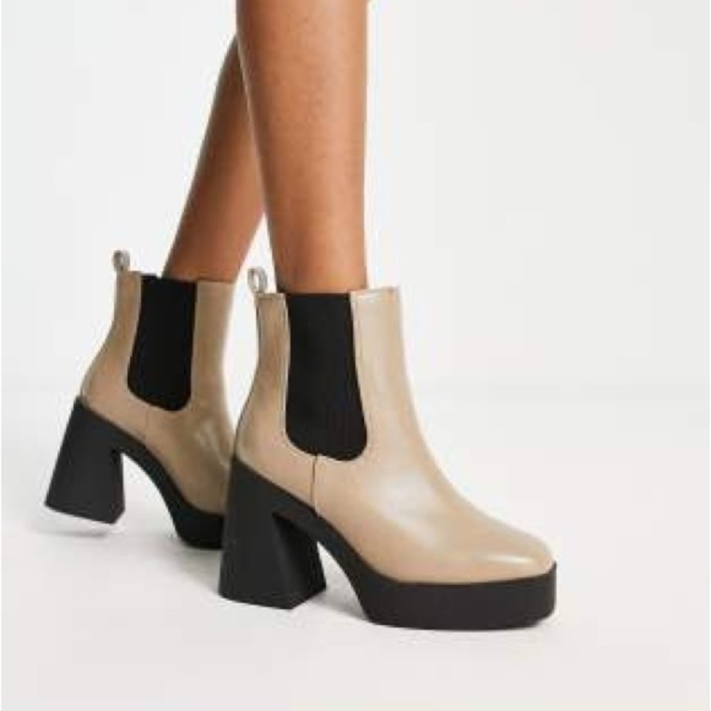 ASOS Tan and Black Heeled Boots